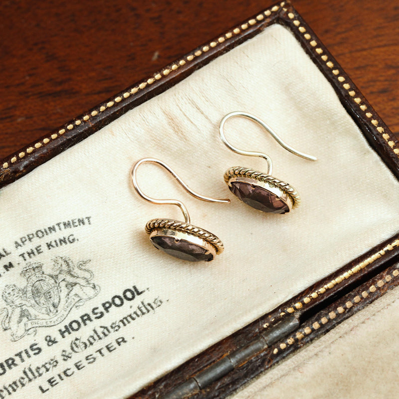 Precious Little Antique Foiled Amethyst Earrings
