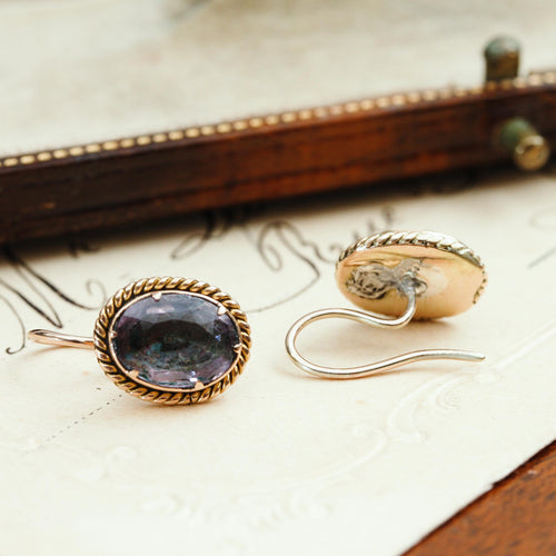 Precious Little Antique Foiled Amethyst Earrings