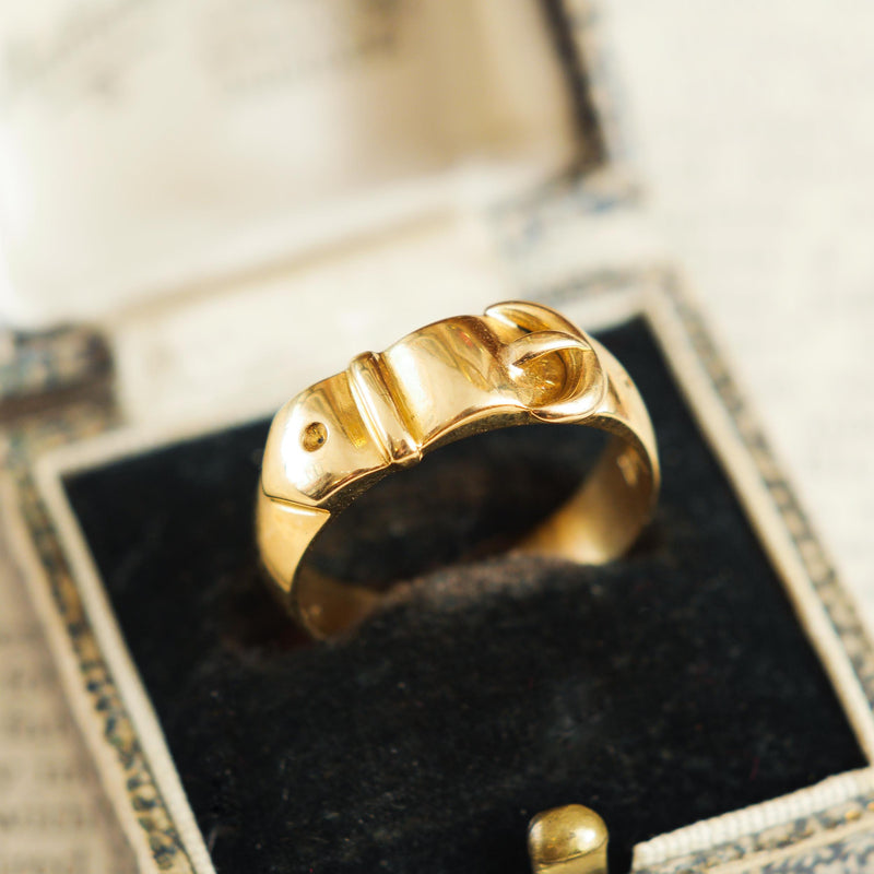 Edwardian 18ct Yellow Gold Buckle Ring With 2 Diamonds Chester 1915 -  Avenue J Jewellery, Antique & Modern Jewellery, Mooloolaba, Noosa, Sunshine  Coast, Brisbane, Toowoomba