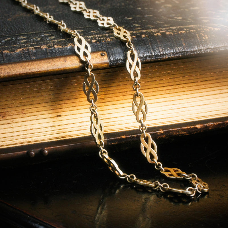 Chunky Retro Celtic Style Silver Gilt Chain