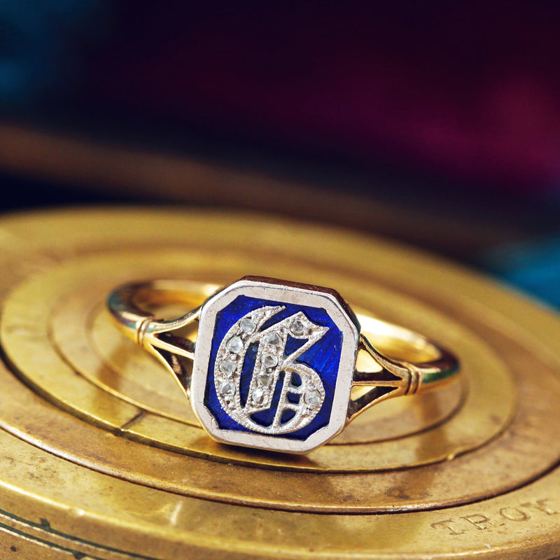 Old school gold cheap initial rings