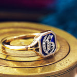 Unique Vintage 18ct Gold & Diamond Initial 'G' Ring