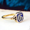 Unique Vintage 18ct Gold & Diamond Initial 'G' Ring