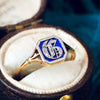 Vintage 18ct Gold & Diamond Initial 'G' Ring