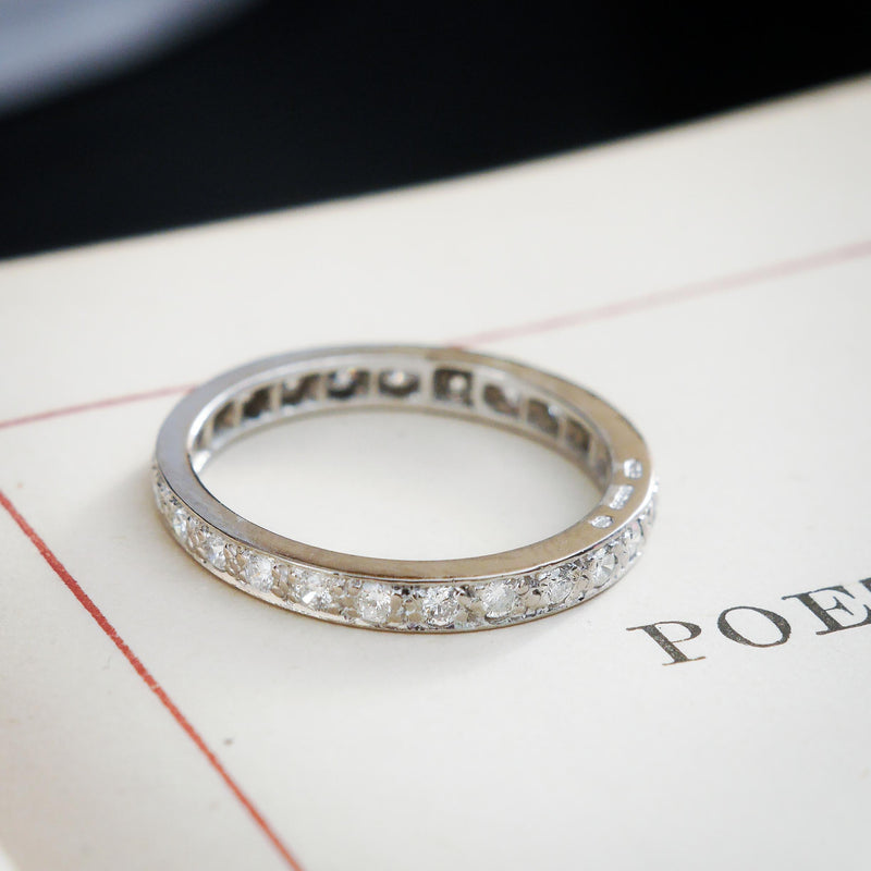 Vintage Size N/6.75 Diamond & White Gold Full Eternity Ring