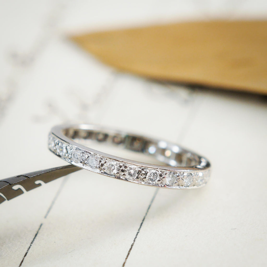 Diamond & 18ct White Gold Full Eternity Ring – Fetheray