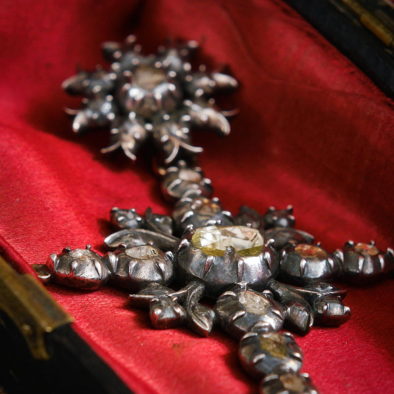 Antique 19th Century Belgian Diamond 'Flemish' Cross