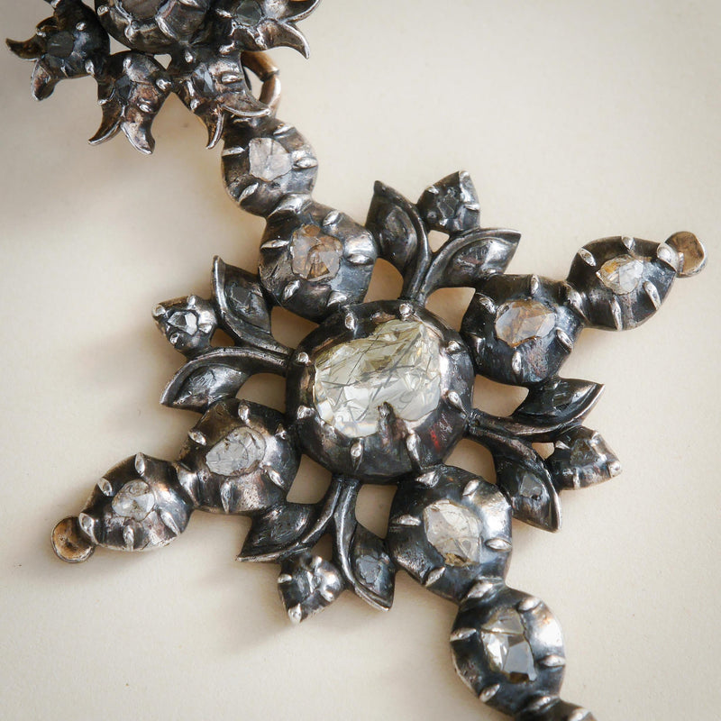 Antique 19th Century Belgian Diamond 'Flemish' Cross