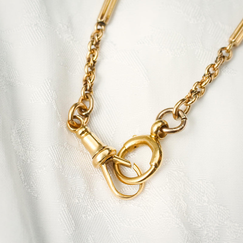Luxurious Vintage 18ct Gold Watch Chain Necklace