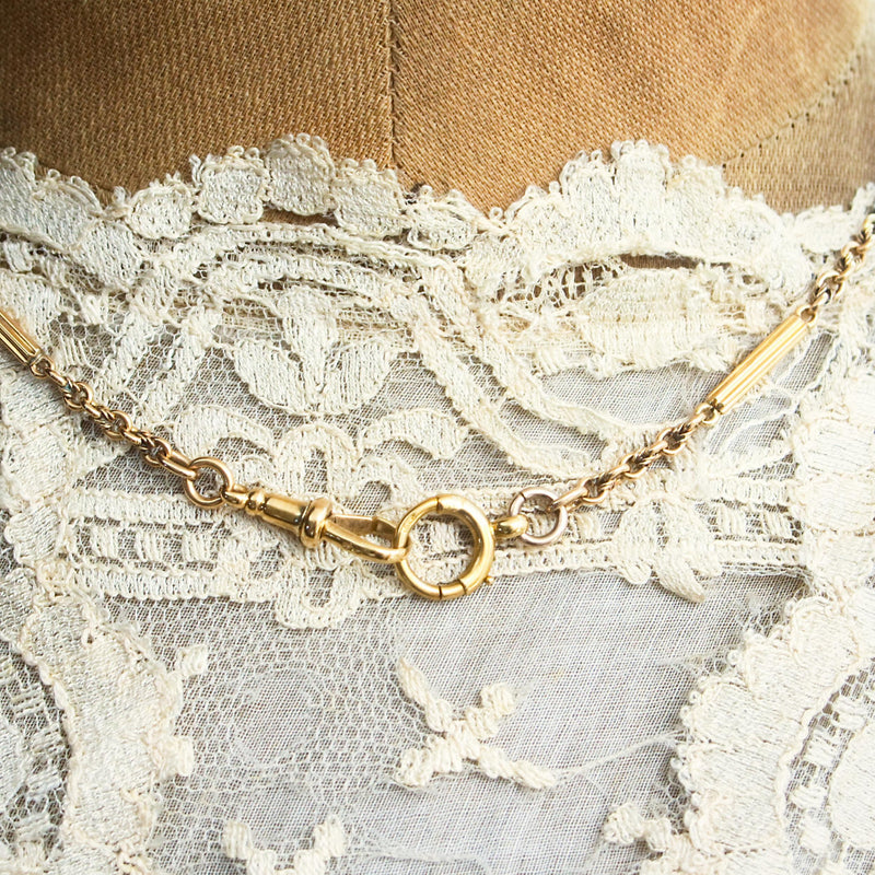 Luxurious Vintage 18ct Gold Watch Chain Necklace Fetheray