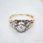 Extravagant Vintage Art Deco Diamond Engagement Ring