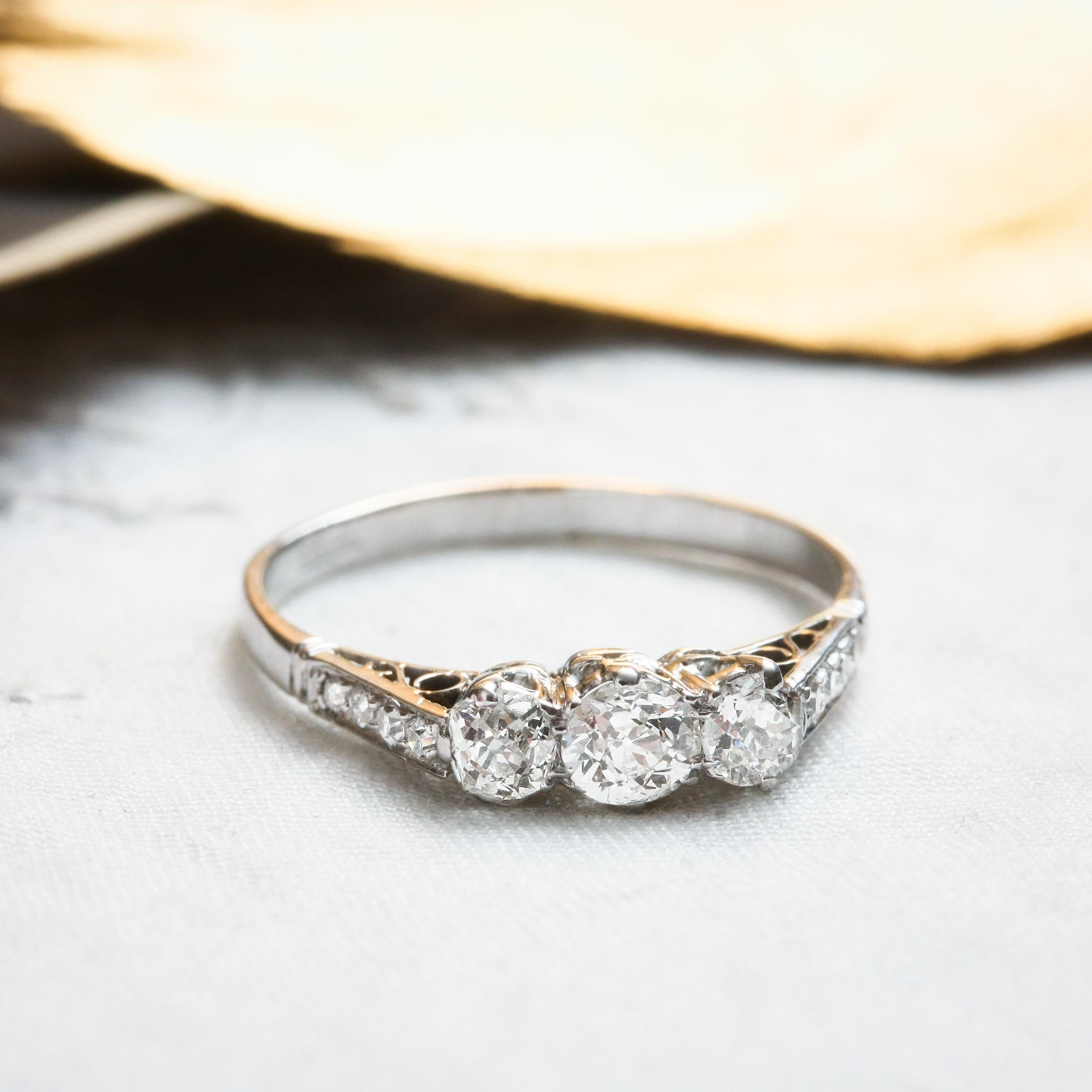 Vintage trilogy diamond ring store