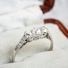 vintage diamond trilogy engagement ring