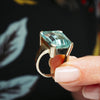 Superb Vintage Certificated Natural Aquamarine Cocktail Ring