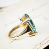 Superb Vintage Certificated Natural Aquamarine Cocktail Ring