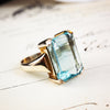 Superb Vintage Certificated Natural Aquamarine Cocktail Ring