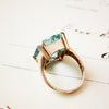 Superb Vintage Certificated Natural Aquamarine Cocktail Ring