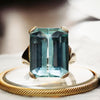 Superb Vintage Certificated Natural Aquamarine Cocktail Ring