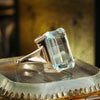 Superb Vintage Certificated Natural Aquamarine Cocktail Ring