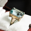 Superb Vintage Certificated Natural Aquamarine Cocktail Ring