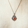 Fancy Mid Century Silver & Coral Pendant