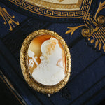 Rare Superior Hand Carved Shell Cameo of Dionysus