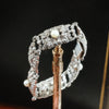 Vintage Glam Silver Marcasite & Pearl Bracelet