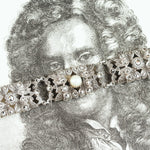 Vintage Glam Silver Marcasite & Pearl Bracelet