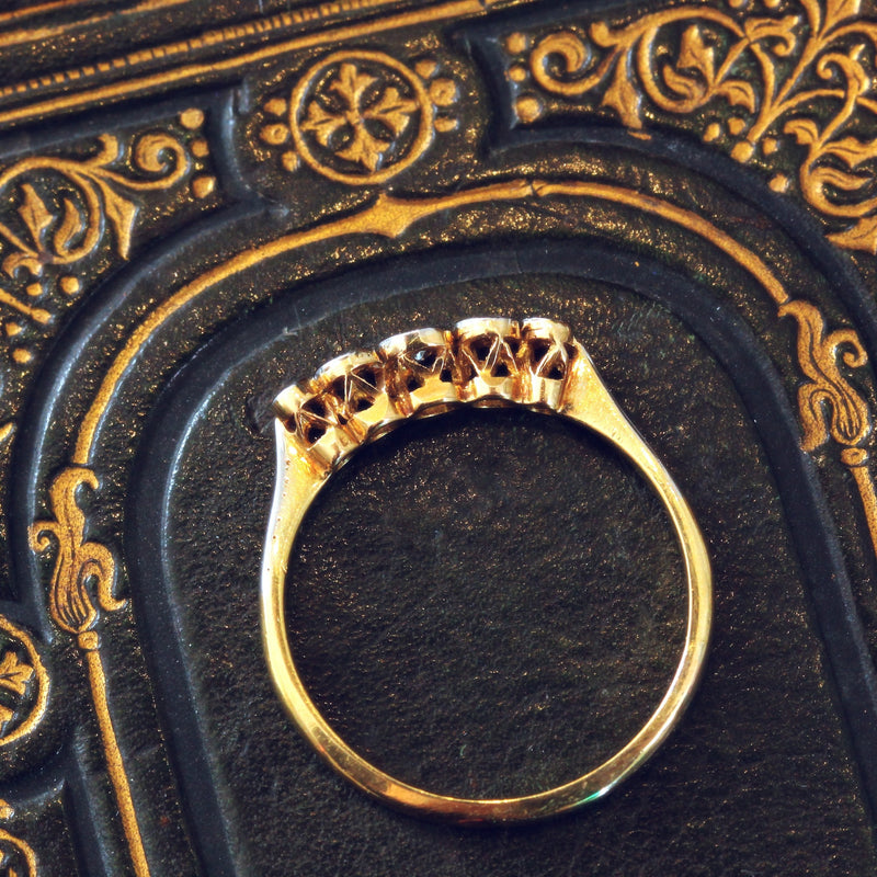Demure Vintage Diamond Set Five Stone Ring