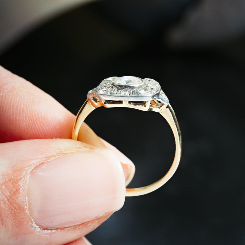 Luxe Lovely Art Deco Diamond Cluster Ring