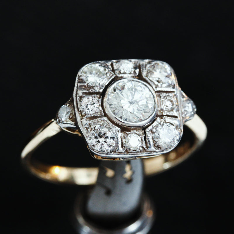 Top Quality Luxe Lovely Art Deco Diamond Cluster Ring