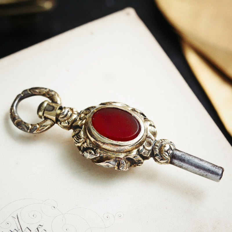 Antique Georgian Carnelian Fob Watch Key