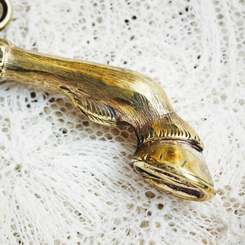 Antique Victorian Silver Gilt Horse Hoof Watch Key