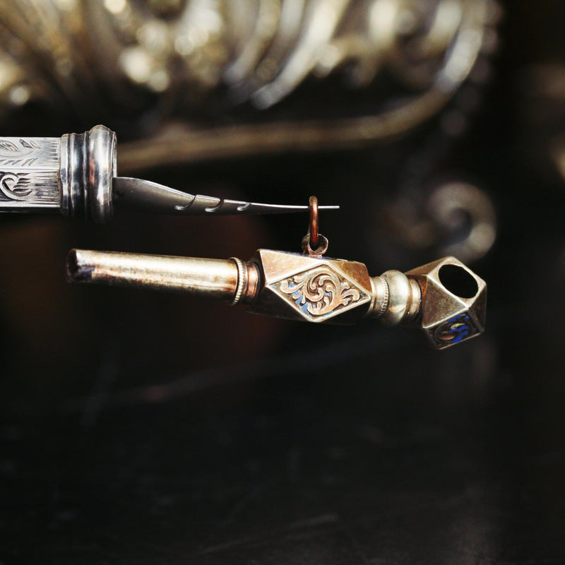Fine Antique Victorian Fob Watch Key