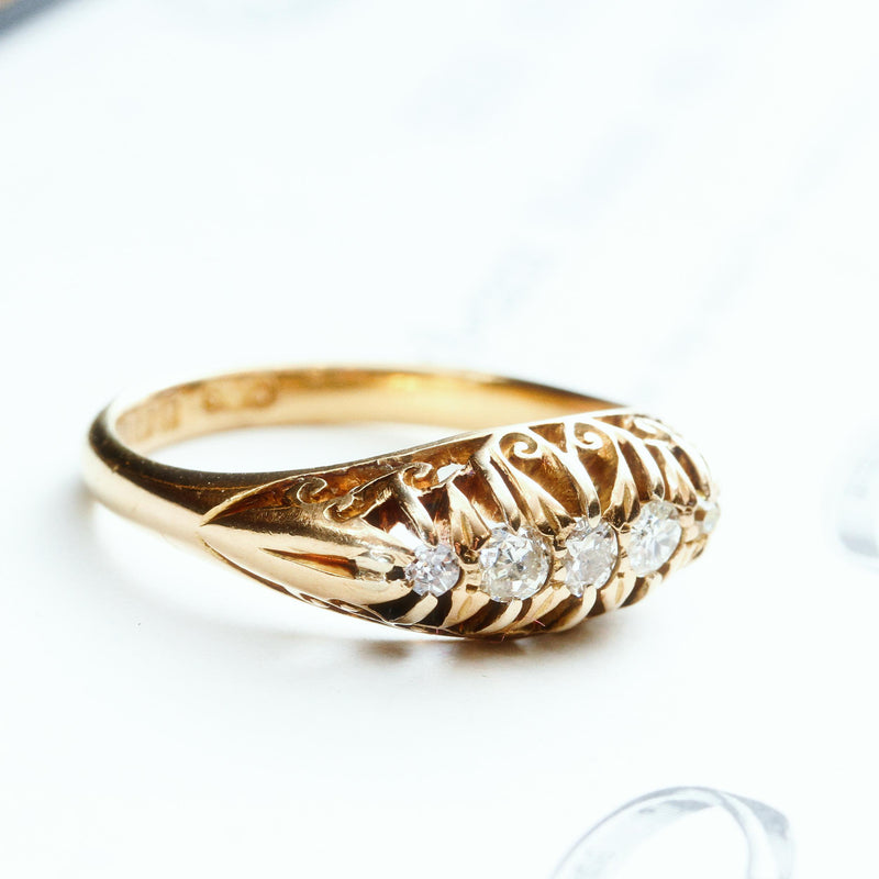 Exquisite Antique Diamond Five Stone Ring