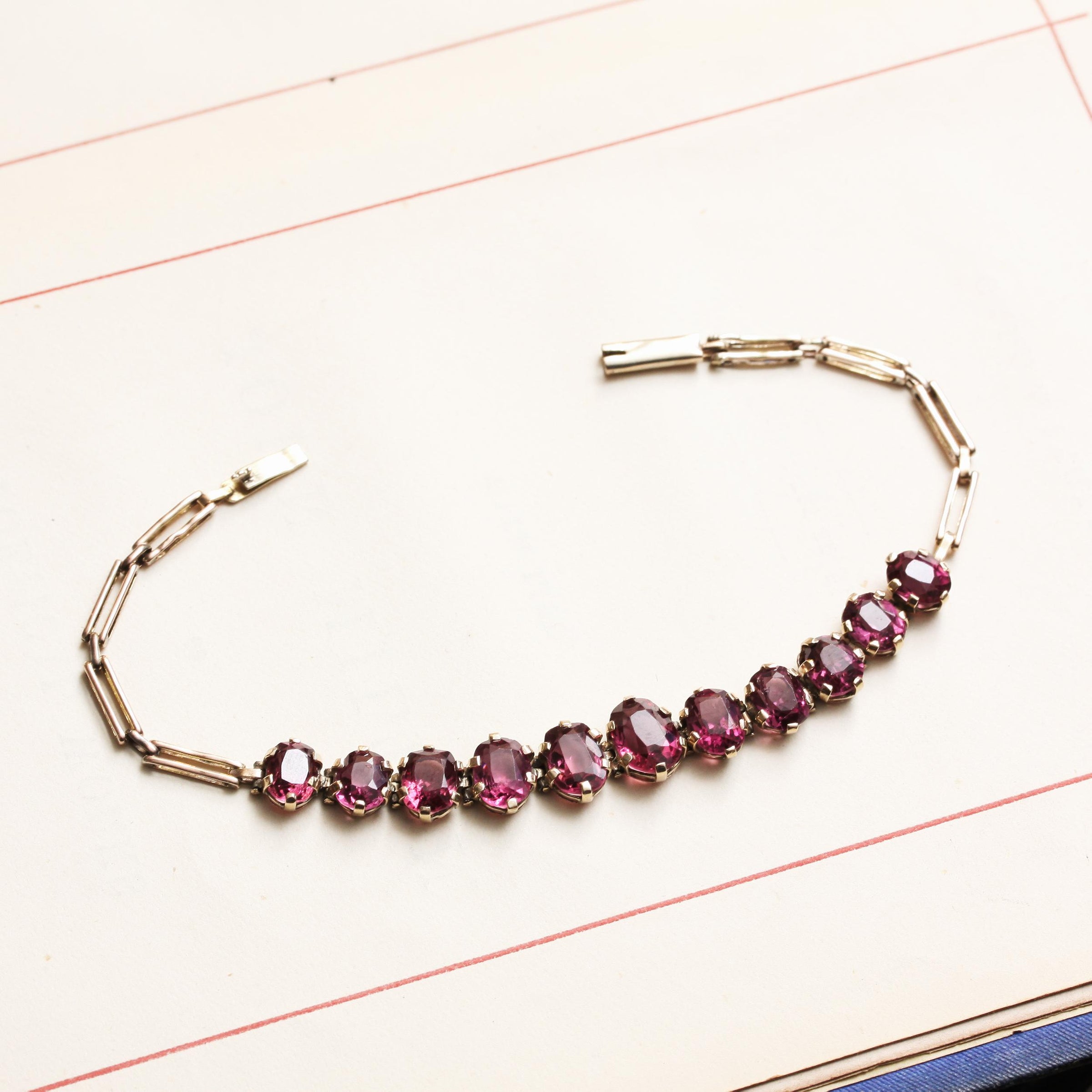 Luscious Vintage Edwardian Almandine Garnet Bracelet Fetheray