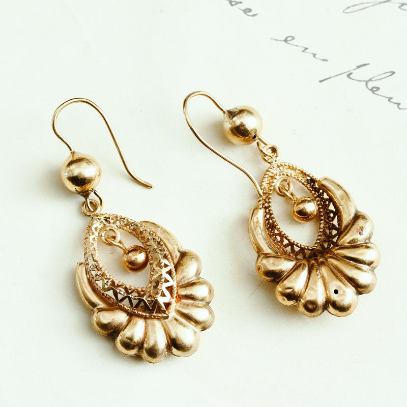 Vintage 18ct Gold Drop Earrings