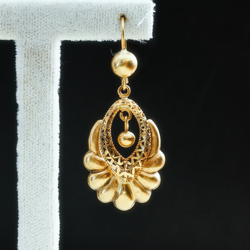 Vintage 18ct Gold Drop Earrings