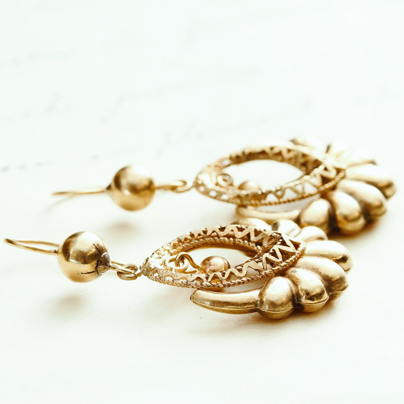 Fabuloso Vintage 18ct Gold Drop Earrings