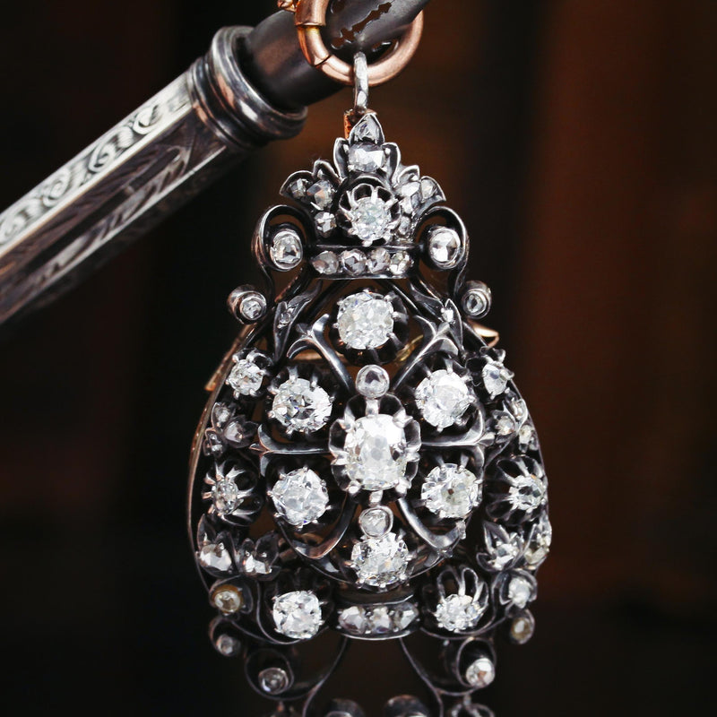 Oh Glittering Rhapsody!! Antique French Diamond Brooch/Pendant