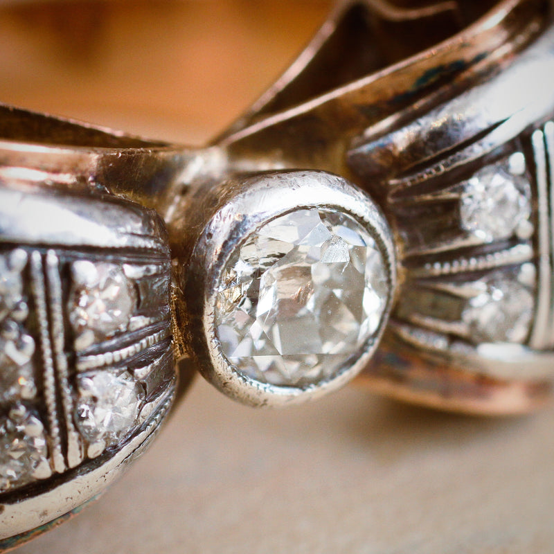 Extravagantly Glamorous Bling!! Vintage 1940's Diamond Cocktail Ring