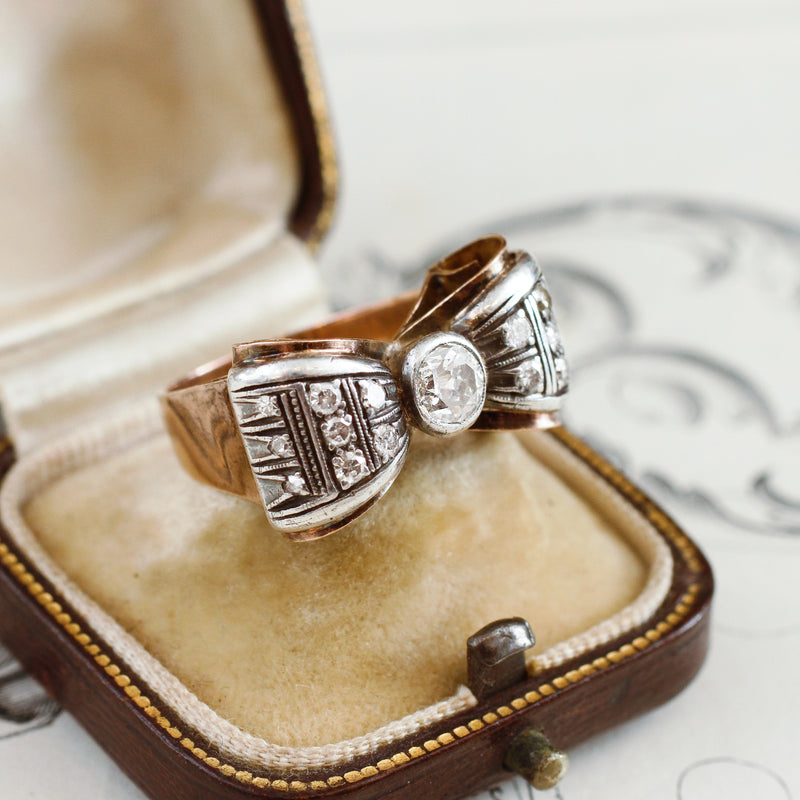 Extravagantly Glamorous Bling!! Vintage 1940's Diamond Cocktail Ring