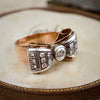 Extravagantly Glamorous Bling!! Vintage 1940's Diamond Cocktail Ring