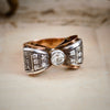 Extravagantly Glamorous Bling!! Vintage 1940's Diamond Cocktail Ring
