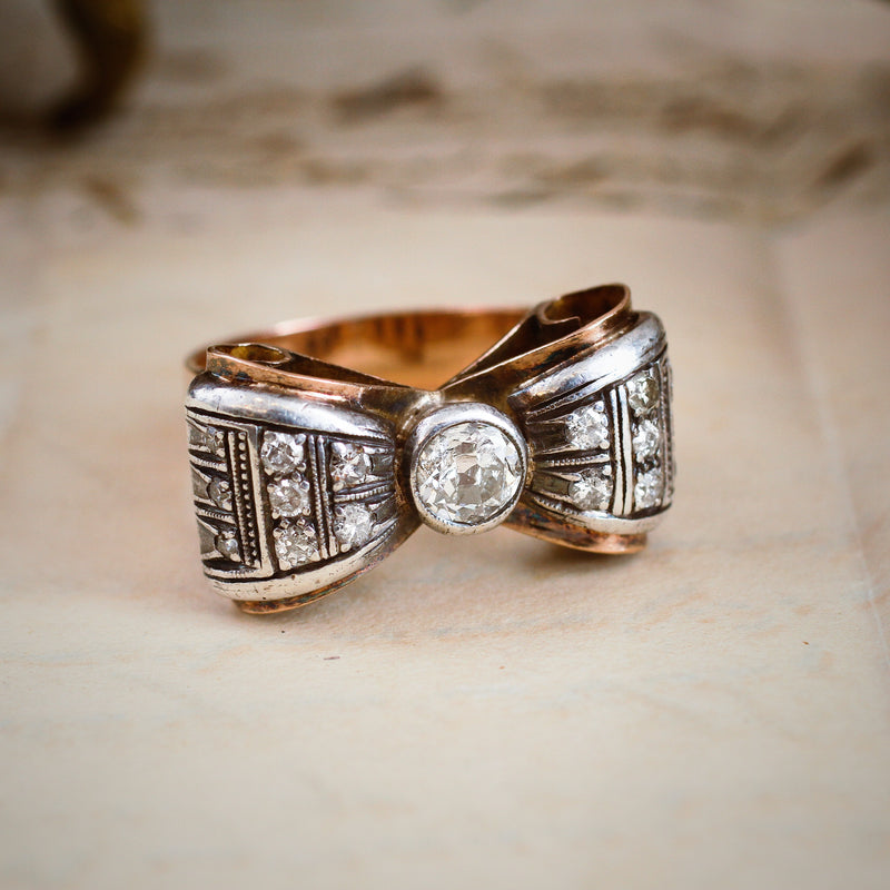 Extravagantly Glamorous Bling!! Vintage 1940's Diamond Cocktail Ring