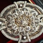 Finest Antique Silver Filigree Brooch