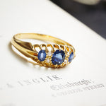 Date 1908 Antique Sapphire & Diamond Ring