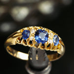 Date 1908 Antique Sapphire & Diamond Ring