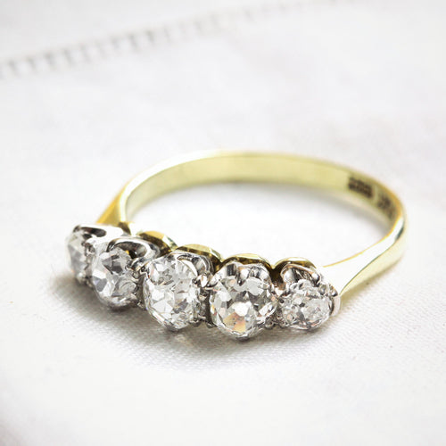 Effervescent Vintage 1.80ct Hand Cut Diamond Ring