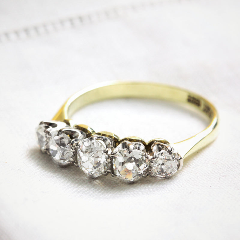 Effervescent Vintage 1.80ct Hand Cut Diamond Ring